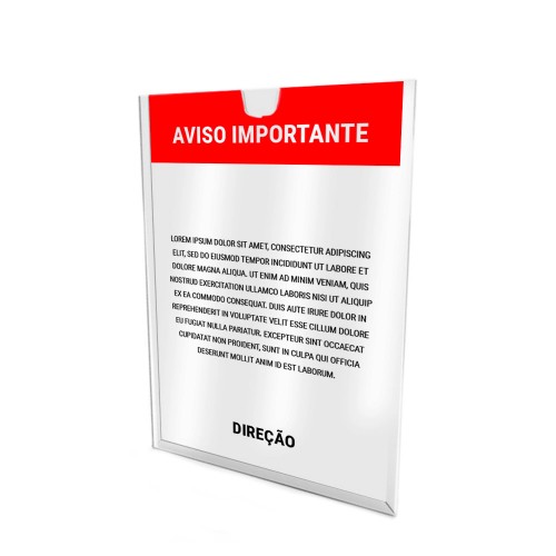 DISPLAY PORTA AVISO ACRYLFLEX A3